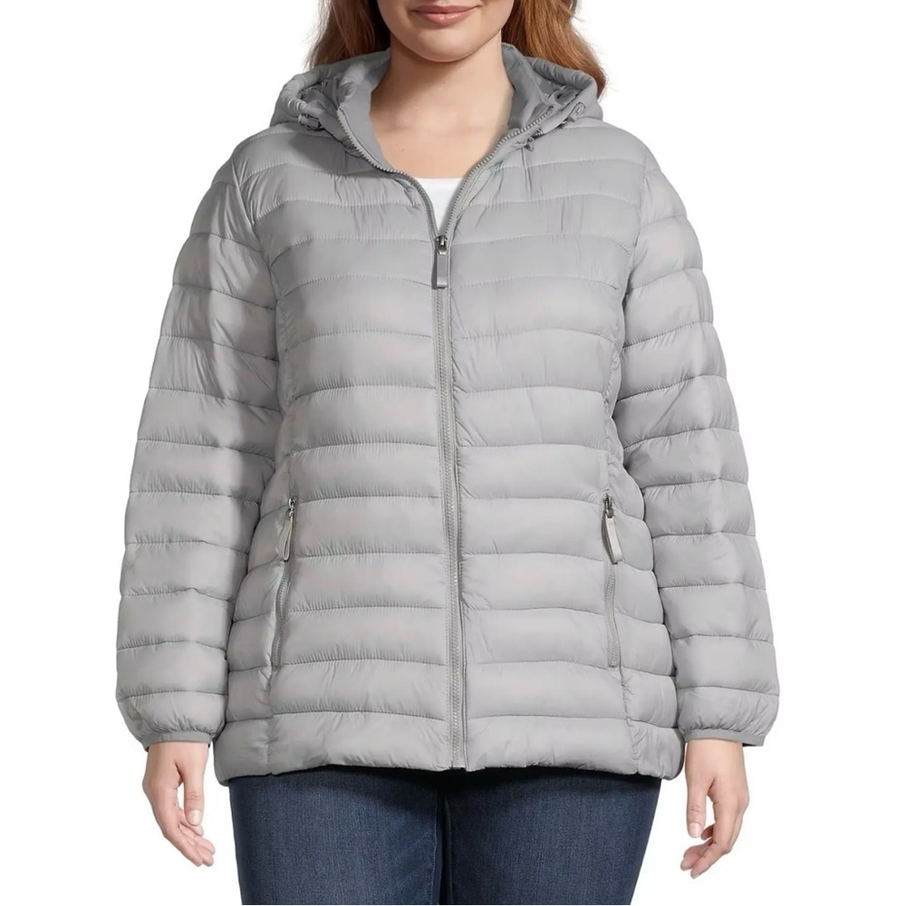 NWT St. John's Bay Gray Quilted Puffer jacket in Size 3X